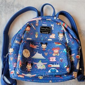 Disney Parks Loungefly Icons Chibi Characters & Attractions Mini Backpack